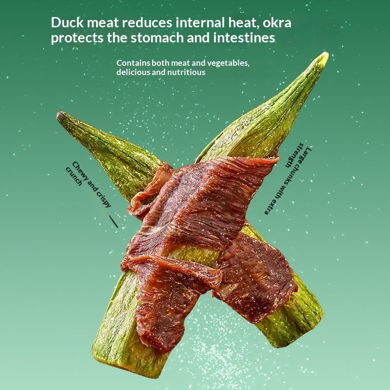 nutritious dog treats with duck and okra