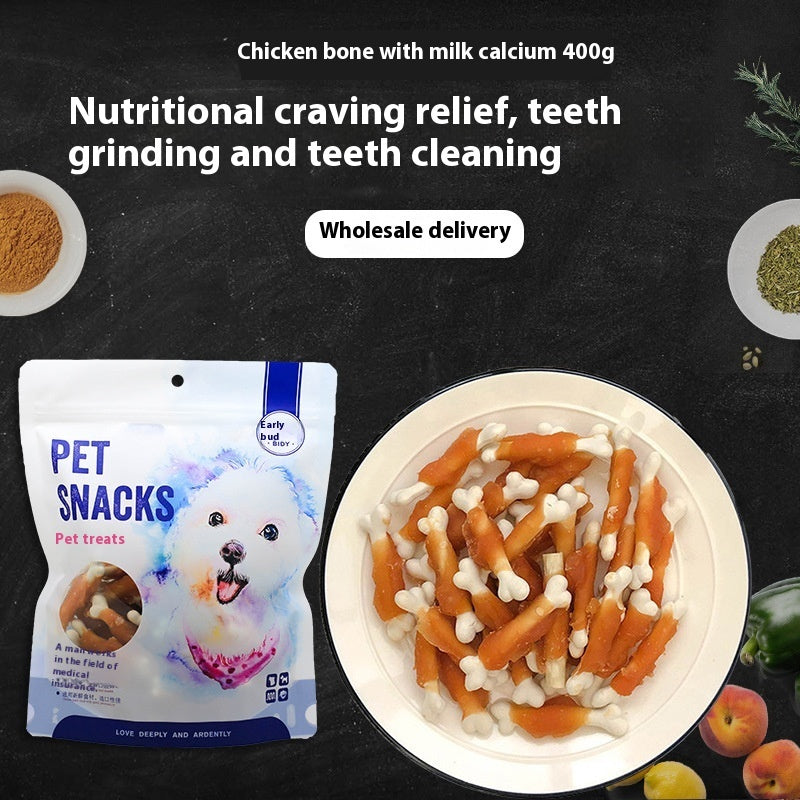 chicken wrapped milk bones for pets