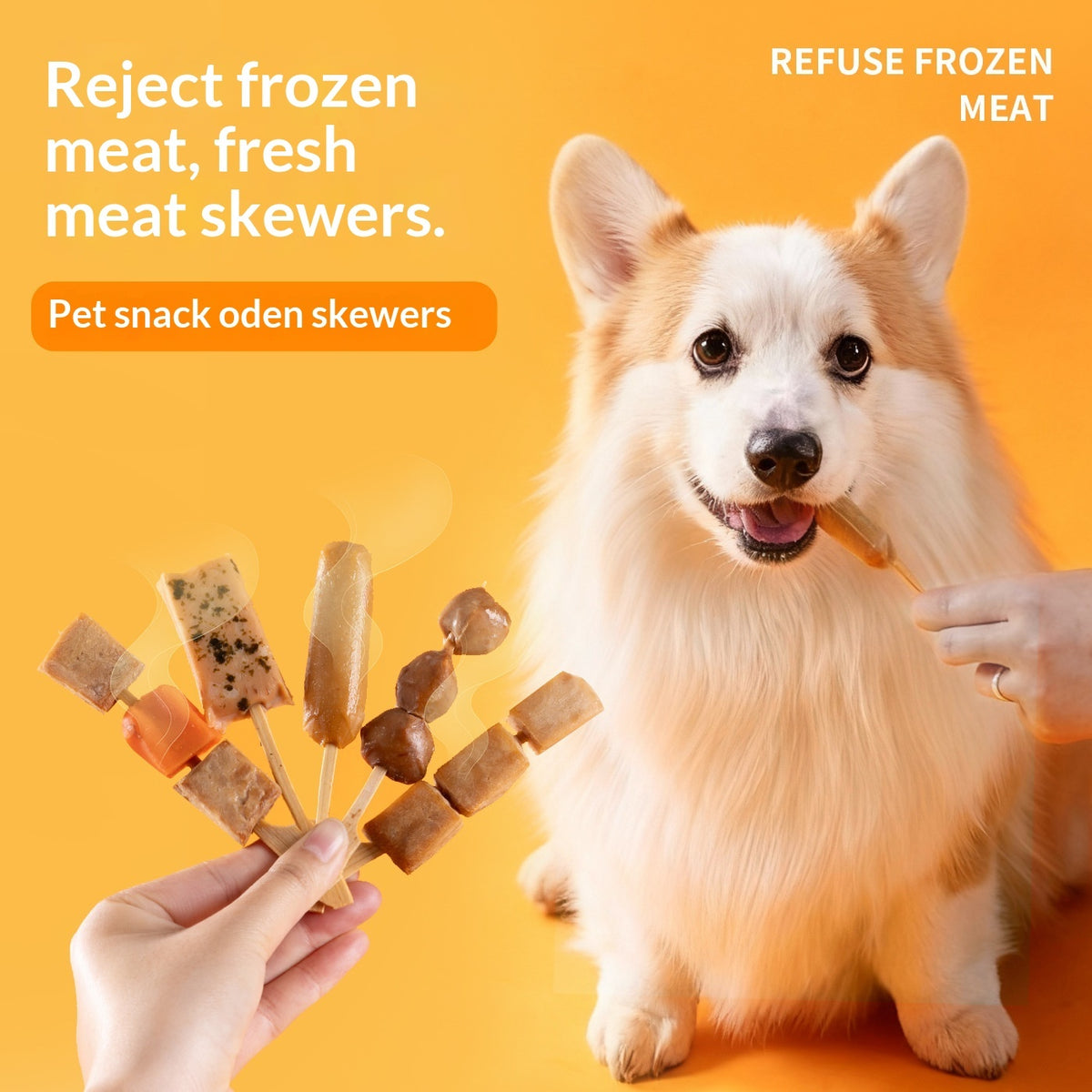 dried meat pet treats skewers
