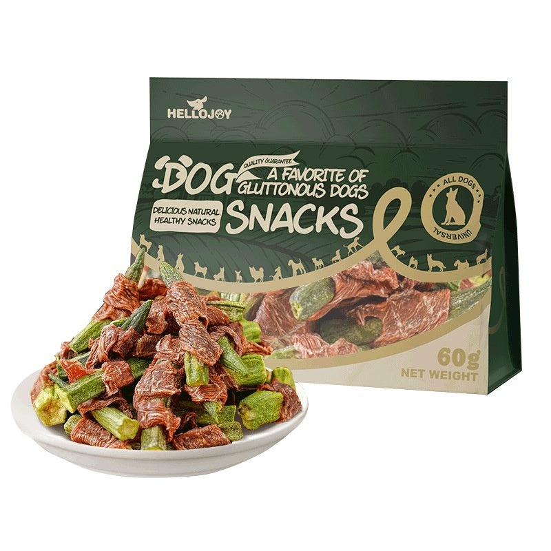 nutritious dog treats with duck and okra