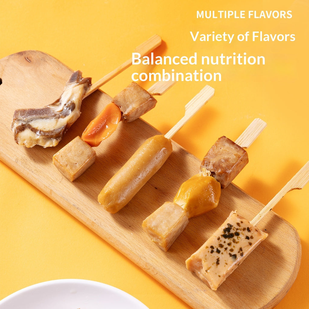 dried meat pet treats skewers