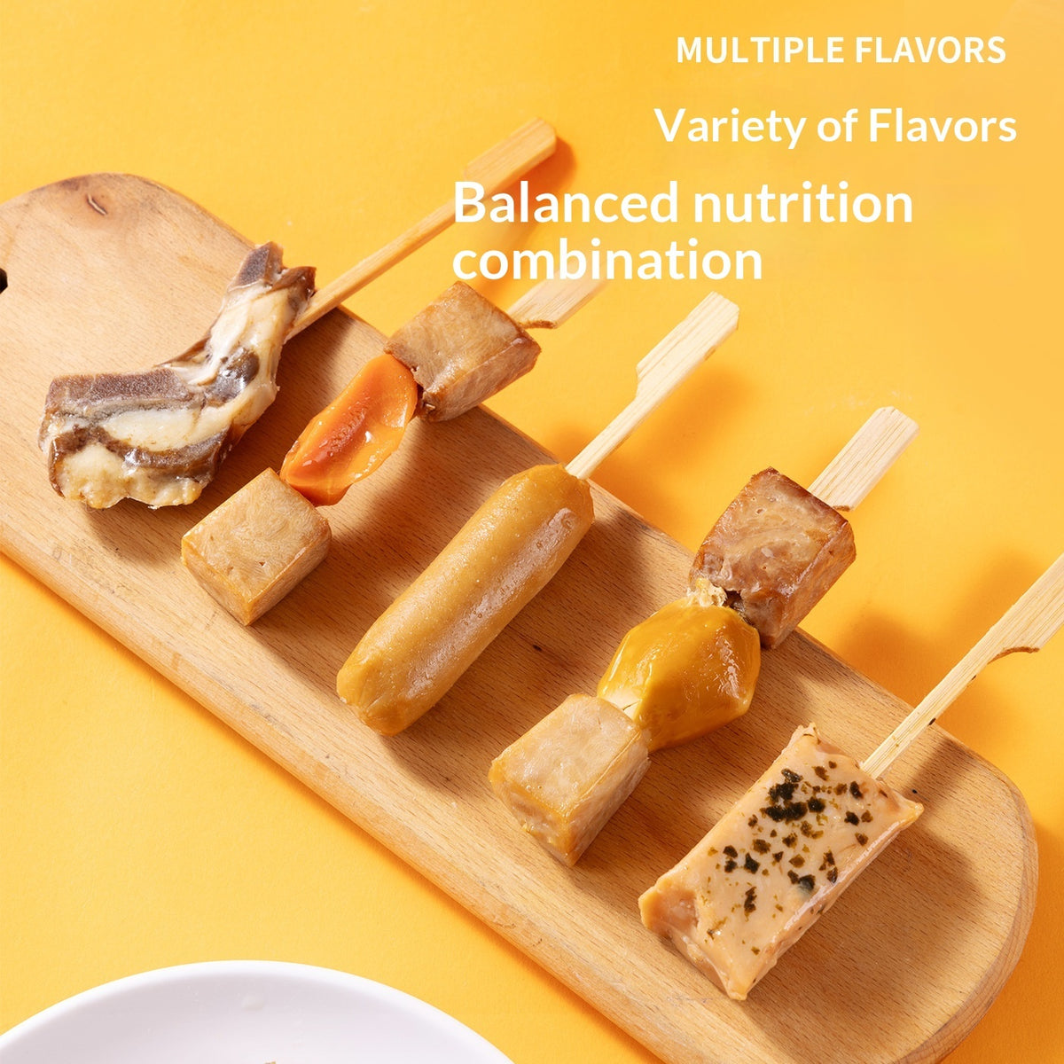 dried meat pet treats skewers