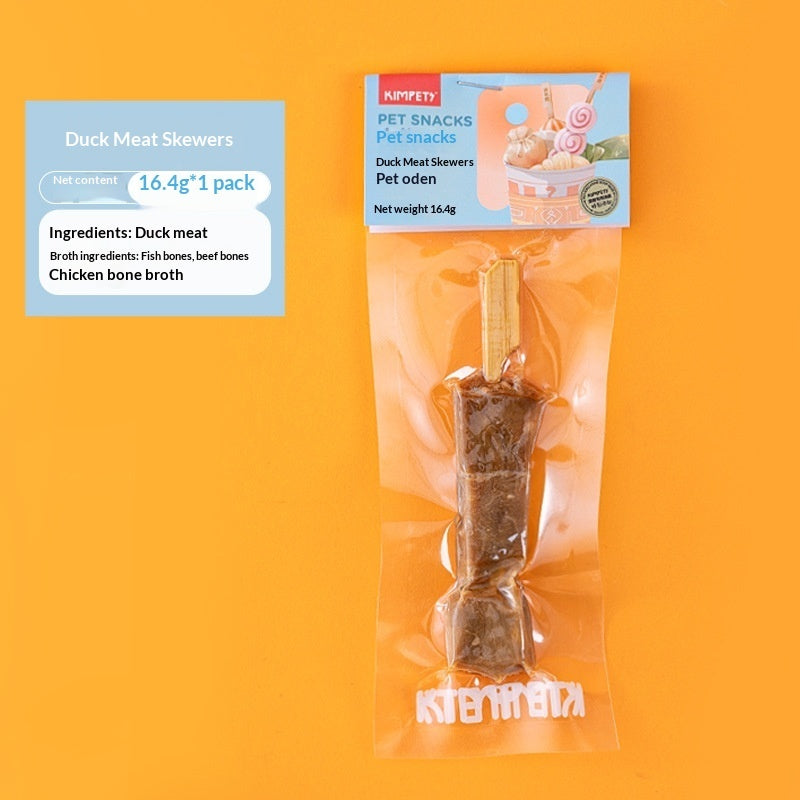 dried meat pet treats skewers