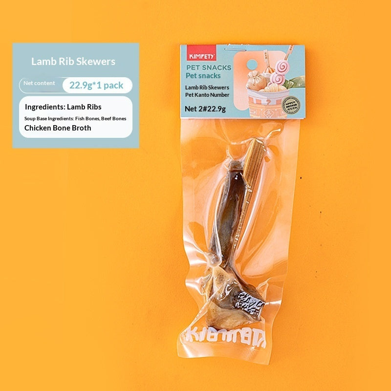 dried meat pet treats skewers