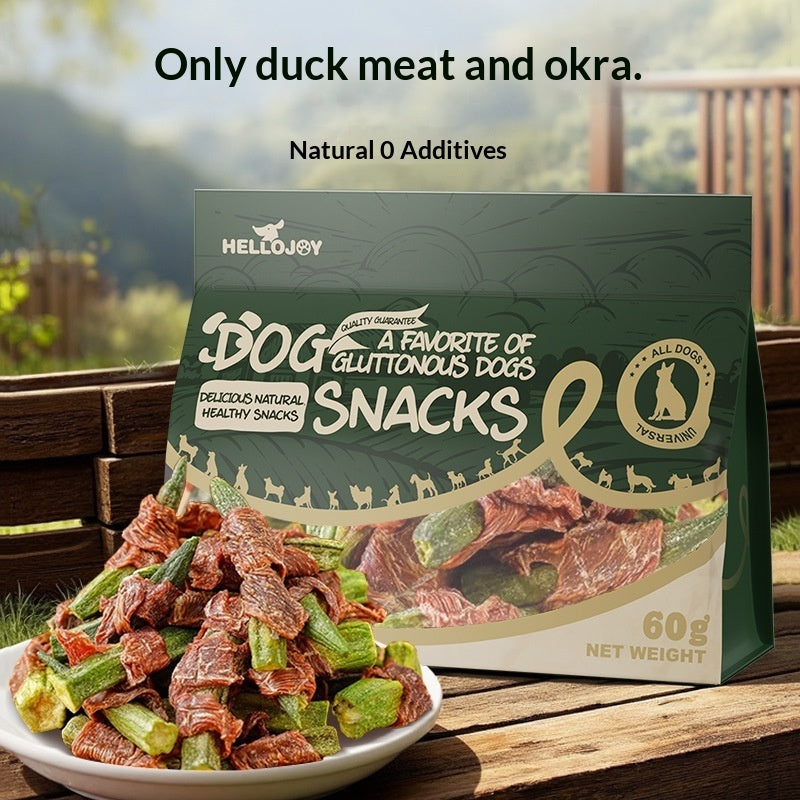 nutritious dog treats with duck and okra