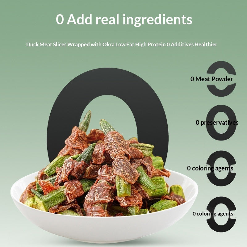 nutritious dog treats with duck and okra